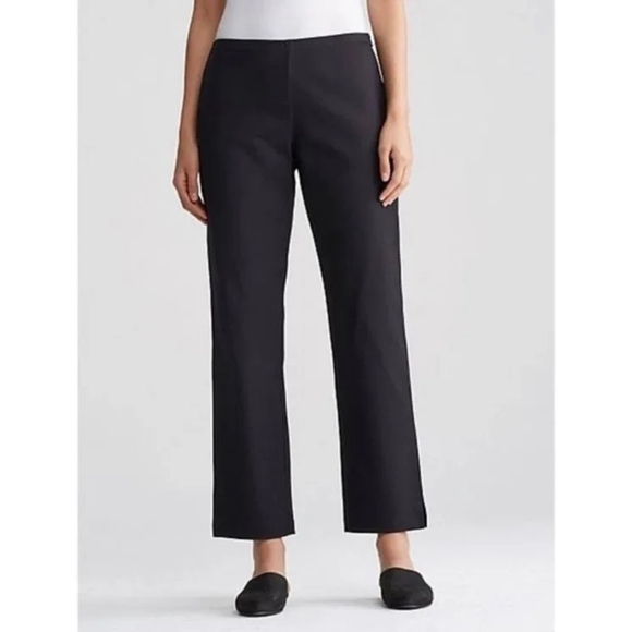 Eileen Fisher Organic Cotton Stretch Ankle Pants Black‎ Size XL - Picture 1 of 11